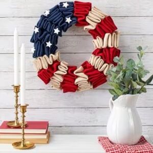 NEW Americana Stars and Stripes Burlap Wreath